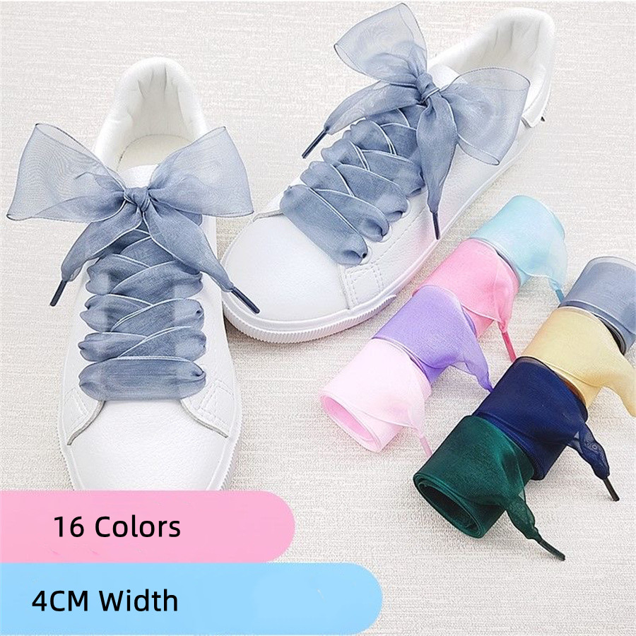 Ribbon Wired Satin - 1 Pasang Tali Sepatu Organza Lebar