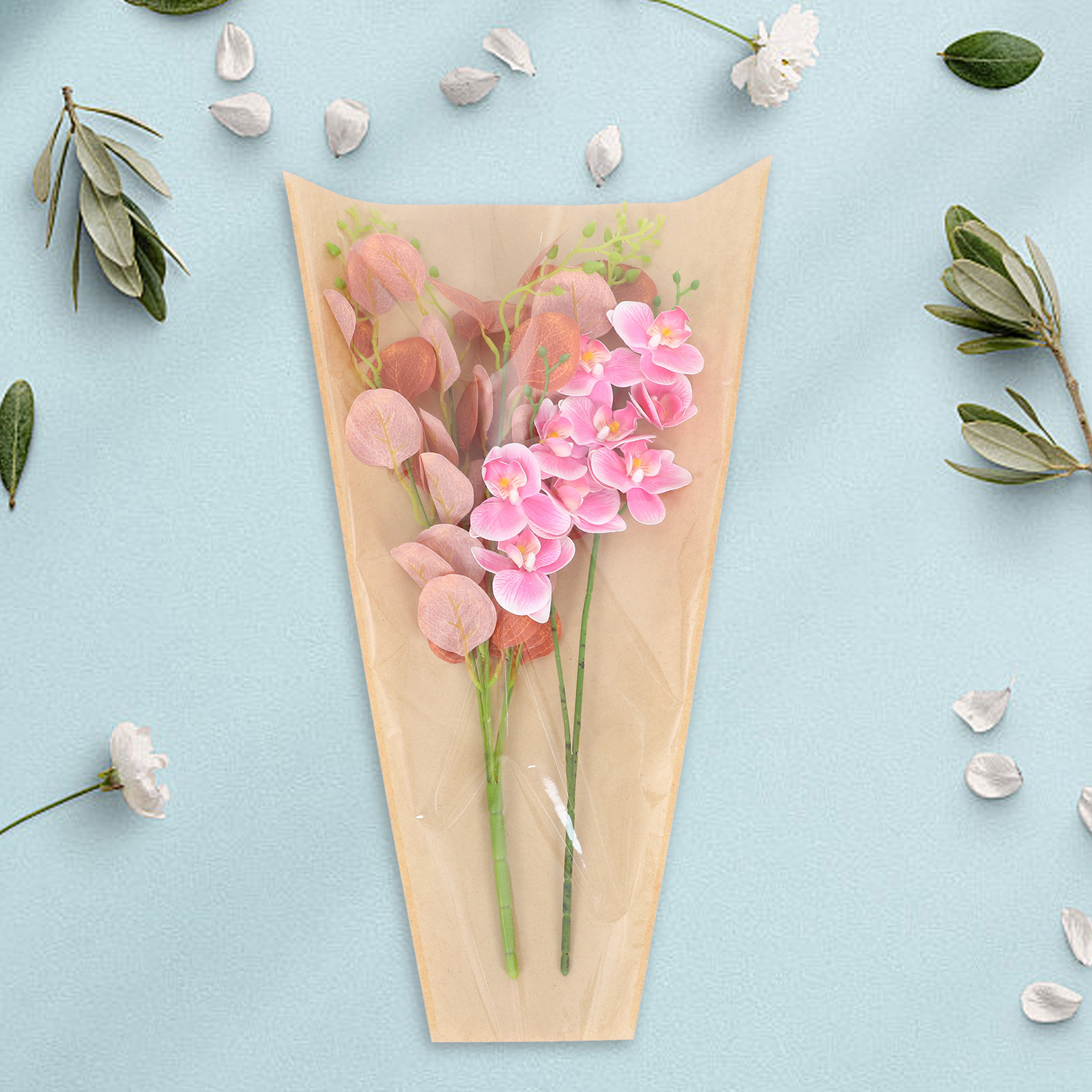 50Pcs Kantong Bunga Kraft Tran - Flower Wrap Kraft ulasan dan harga